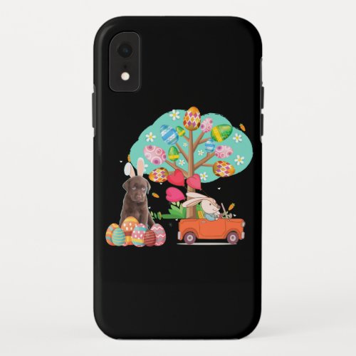 Dog Lover  Bunny Chocolate Labrador Easter Day iPhone XR Case