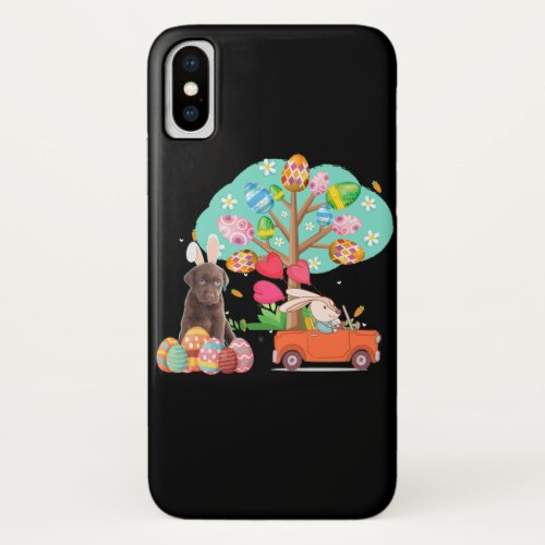 Dog Lover  Bunny Chocolate Labrador Easter Day iPhone XS Case