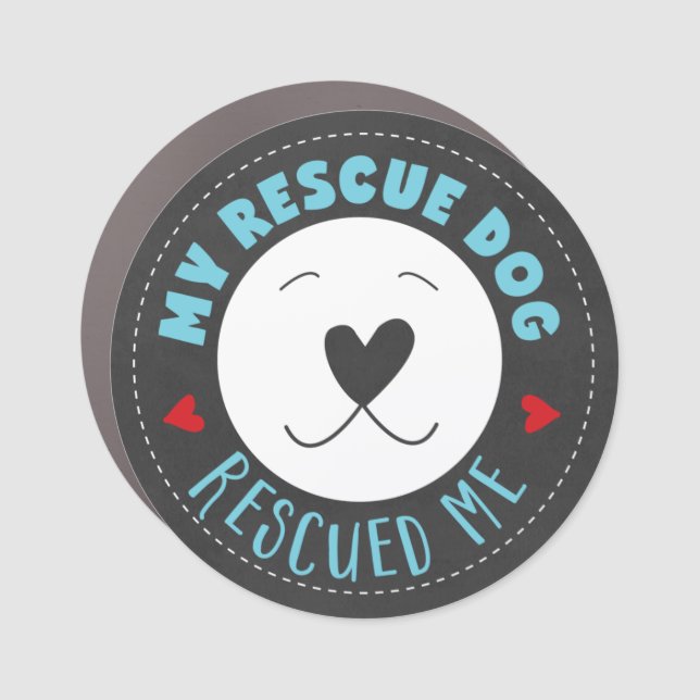 Dog lover car magnet, Rescue Dog Magnet (Front)