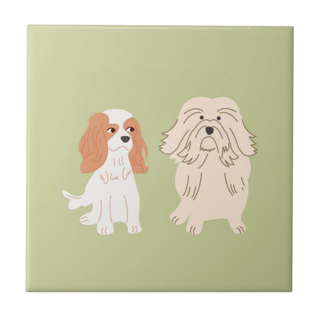 Dog lover ceramic tile (Front)