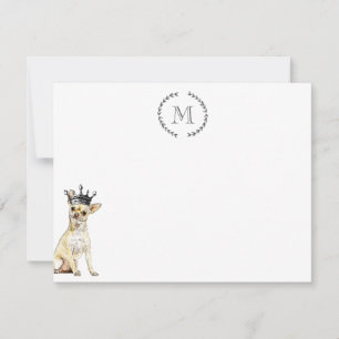 Dog Lover Chihuahua Personalized Royal Note Card