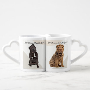 Dog Lover Chinese Shar Pei Best Mom, Best Dad Coffee Mug Set