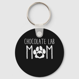 Dog Lover Chocolate Lab Mom Keychain