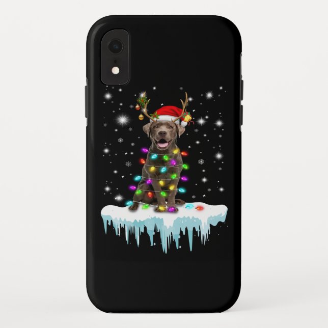 Dog Lover | Chocolate Labrador Christmas Light Case-Mate iPhone Case (Back)