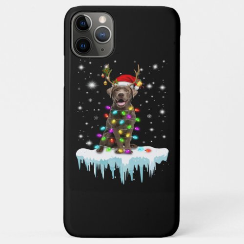 Dog Lover  Chocolate Labrador Christmas Light iPhone 11 Pro Max Case