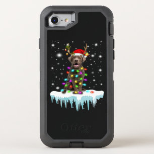 Dog Lover   Chocolate Labrador Christmas Light OtterBox Defender iPhone SE/8/7 Case