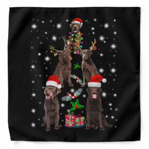 Dog Lover Chocolate Labrador Christmas Tree Bandana