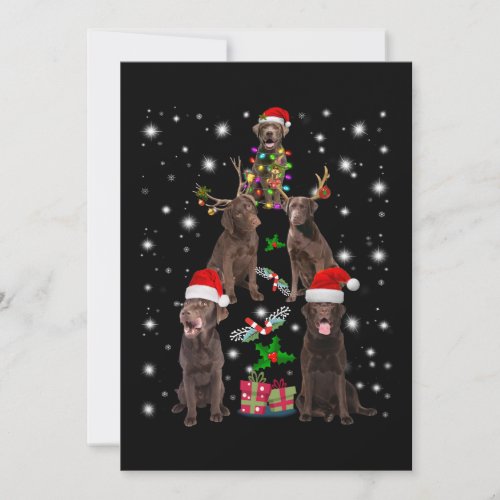 Dog Lover  Chocolate Labrador Christmas Tree Card