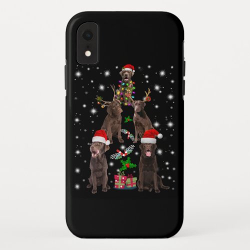Dog Lover  Chocolate Labrador Christmas Tree iPhone XR Case