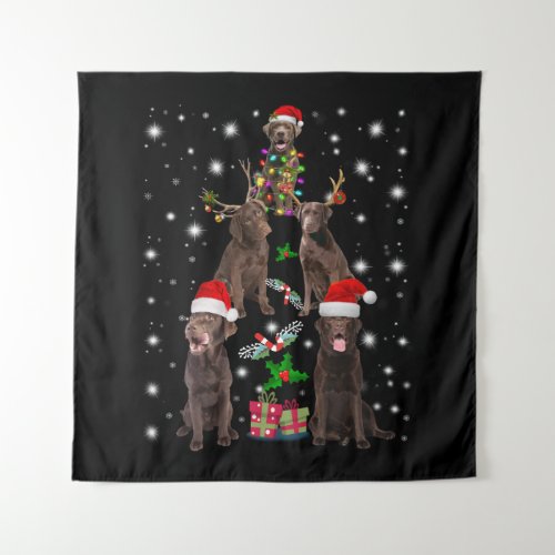 Dog Lover  Chocolate Labrador Christmas Tree Tapestry