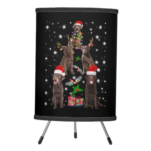 Dog Lover  Chocolate Labrador Christmas Tree Tripod Lamp