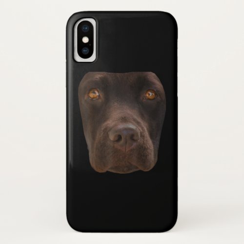Dog Lover  Chocolate Labrador Dark Brown Dog Face iPhone XS Case