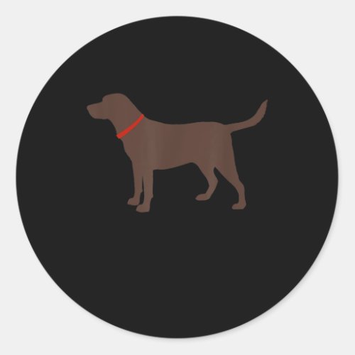 Dog Lover  Chocolate Labrador Dog Silhouette Classic Round Sticker