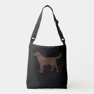 Dog Lover   Chocolate Labrador Dog Silhouette Crossbody Bag