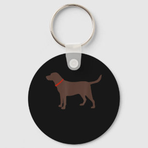 Dog Lover Chocolate Labrador Dog Silhouette Keychain