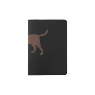 Dog Lover Chocolate Labrador Dog Silhouette Passport Holder