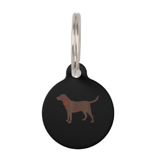 Dog Lover Chocolate Labrador Dog Silhouette Pet ID Tag