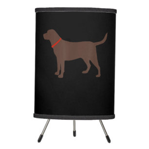 Dog Lover   Chocolate Labrador Dog Silhouette Tripod Lamp