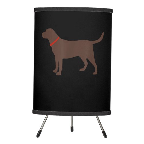Dog Lover  Chocolate Labrador Dog Silhouette Tripod Lamp