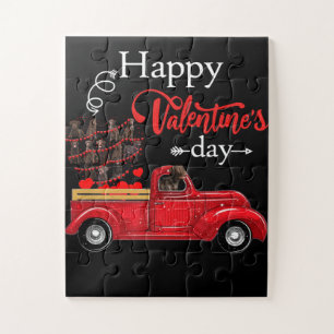 Dog Lover Chocolate Labrador Happy Valentine Jigsaw Puzzle