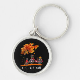 Dog Lover Chocolate Labrador It's Fall Y'all Keychain