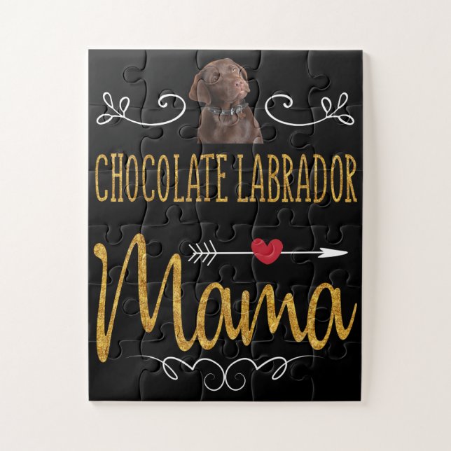 Dog Lover | Chocolate Labrador Mama Jigsaw Puzzle (Vertical)