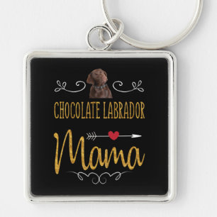 Dog Lover Chocolate Labrador Mama Keychain