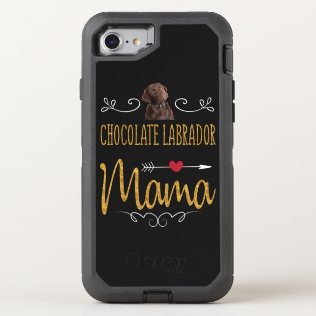 Dog Lover | Chocolate Labrador Mama Otterbox iPhone Case (Back)