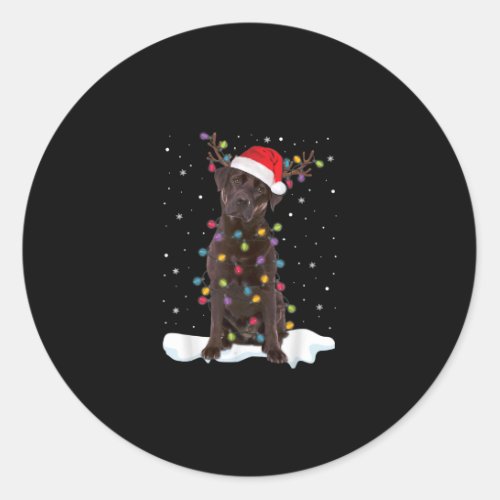 Dog Lover  Chocolate Labrador Retriever Christmas Classic Round Sticker