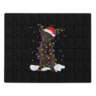 Dog Lover   Chocolate Labrador Retriever Christmas Jigsaw Puzzle