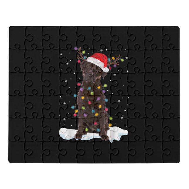 Dog Lover | Chocolate Labrador Retriever Christmas Jigsaw Puzzle (Puzzle Horizontal)