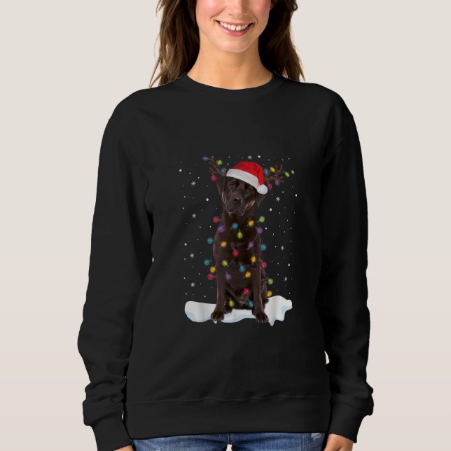 Dog Lover | Chocolate Labrador Retriever Christmas Sweatshirt (Front)