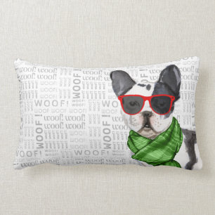 Dog Lover Christmas Boston Terrier Lumbar Pillow