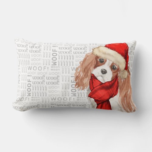 Dog Lover Christmas Cocker Spaniel Fleas Navidog Lumbar Pillow