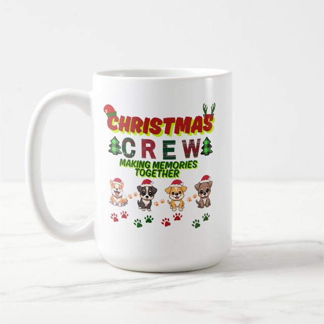 Dog Lover Christmas Family-Christmas crew dogs  Coffee Mug (Left)