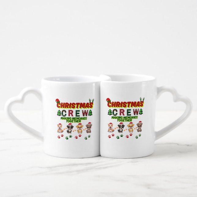 Dog Lover Christmas Family-Christmas crew dogs  Coffee Mug Set (Front Nesting)