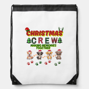 Dog Lover Christmas Family-Christmas crew dogs Drawstring Bag