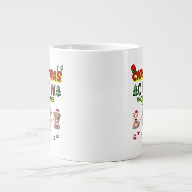 Dog Lover Christmas Family-Christmas crew dogs  Giant Coffee Mug (Front)