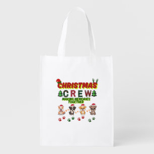 Dog Lover Christmas Family-Christmas crew dogs  Grocery Bag