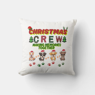 Dog Lover Christmas Family-Christmas crew dogs Throw Pillow