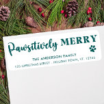 Dog Lover Christmas Holiday Cute Return Address  Label<br><div class="desc">Introducing our new 'Pawsitively Merry' return address label, perfect for the holiday season! The modern and cute design features a series of paw prints, making it a must-have for any dog or cat lover. The simple design ensures that it can be used for any occasion, and not just during Christmas....</div>