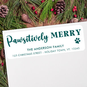 Dog Lover Christmas Holiday Cute Return Address Label