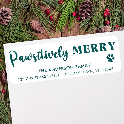 Dog Lover Christmas Holiday Cute Return Address  Label