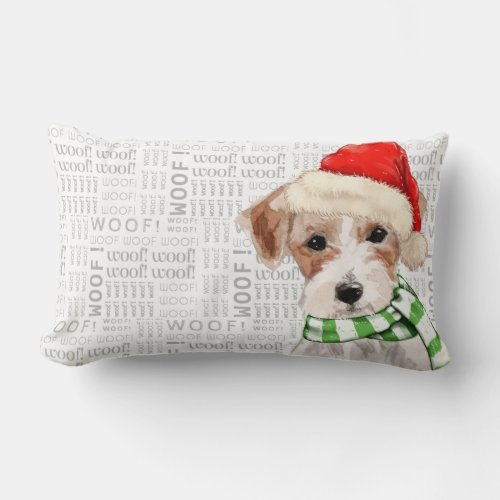 Dog Lover Christmas Jack Russell Terrier Lumbar Pillow