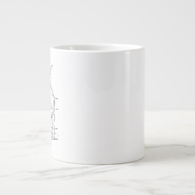 Dog Lover Coffee Mug, Beagle Illustration Giant Coffee Mug (Front)