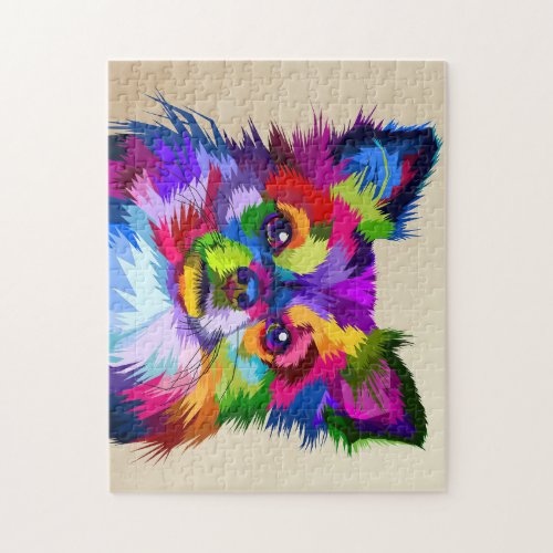 Dog Lover Colorful Chihuahua Dog Jigsaw Puzzle
