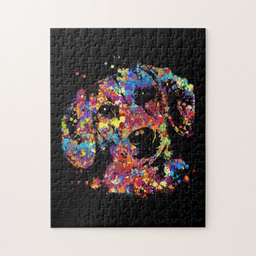 Dog Lover Colorful Dachshund Dog Jigsaw Puzzle