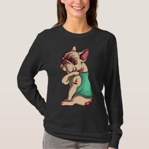 Dog Lover Cool French Bulldog I Love Mom Tattoo T-Shirt