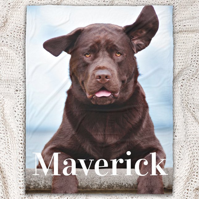 Dog Lover Custom Labrador Retriever Pet Photo Fleece Blanket (Creator Uploaded)