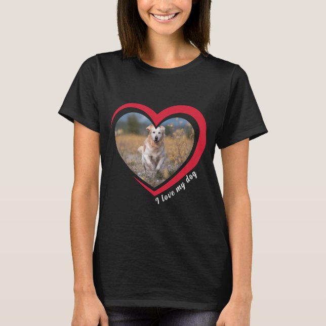 Dog Lover Custom Photo and Name Personalized  T-Shirt (Front)